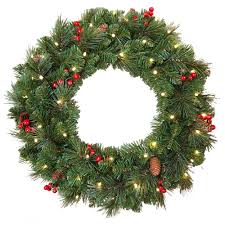 National tree company national tree co. National Tree Co Everyday Collection Pre Lit Wreath 60cm Christmas Decorations Topline Ie