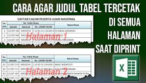 Cara membuat halaman di excel tidak urut. Cara Agar Judul Tabel Excel Selalu Muncul Di Setiap Halaman Saat Diprint Pakar Tutorial