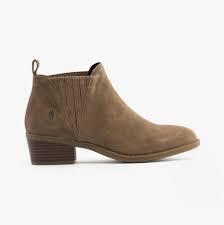 Hush Puppies ISOBEL Womens Leather Ankle Boots Taupe | Shuperb