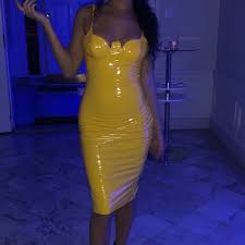 Latex dress spanks beautiful slave on the ass. Akira Dresses Yellow Latex Dress Poshmark
