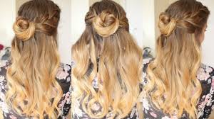 Simple half up pinning back curled hair into a half up hairstyle is a good simple and easy style to wear for formal occasions. Quick And Easy Half Up Bun Hairstyle Formal Hairstyles Braidsandstyles12 Youtube