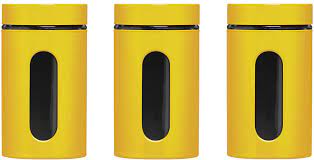Today you can see yellow kitchen canister set. Premier Housewares Storage Biscuit Tin For Biscuit Jar And Cookie Jars For Biscuits Yellow Set Of 3 Canisters Sets For The Kitchen 18 X 10 X 10 Cm Amazon Co Uk Kitchen Home