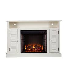 Home Decorators Collection Bellevue Park 42 In Mantel Console Infrared Electric Fireplace In Antique White Wsfp42echd 17b Fireplace Media Console Electric Fireplace Tv Stand Fireplace Tv Stand