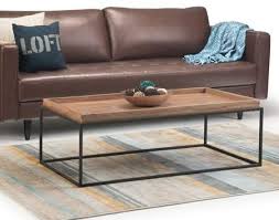 Brooklyn Max Felman Solid Acacia Wood And Metal 47 Inch Wide Rectangle Industrial Contemporary Tray Top Coffee Table In Natural Acacia Walmart Com Coffee Table Living Room Coffee Table Coffee Table Rectangle