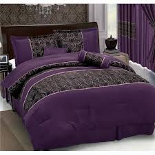Black And Grey Bed Sets Lavender Bedding Black Purple Comforter Set I Love This Purple Bedrooms Purple Comforter Purple Comforter Set