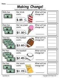 Printable Making Change Money Worksheets 2 Versions Money Worksheets Money Math Making Change Worksheets