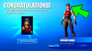 What makes the renegade raider unique is the pilote masked combined with the war paint on her face, a straight line. Free Fortnite Skins How To Get Free Fortnite Skins Renegade Raider Skin Free Youtube