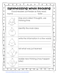 Freebie In Preview The Most Difficult Of The Seven Reading Strategies Is Synthesizing This Le Reading Strategies Reading Worksheets Reading Graphic Organizers