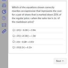Which Will Equation Show Correctly We Write An Expression That Represents The Cost For A Pair Of Brainly Com