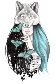 Delicately Drawn Women With Wild Animals Animal Paintings Art Drawings Animal Art