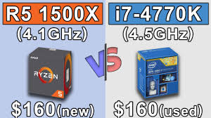The amd ryzen 5 1500x is a desktop processor with 4 cores and hyper threading (smt). Ryzen 5 1500x 4 1ghz Oc Vs I7 4770k 4 5ghz Oc Gtx 980 Ti Oc New Games Benchmarks Youtube