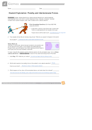 Polarity and intermolecular forces directions: Gizmo Intermolecular Forces Student Exploration Polarity And Intermolecular Forces Contains Questions And Answers
