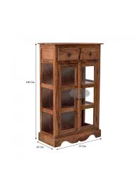 Kitchen display cabinet kitchen display. Angel S Solid Sheesham Kitchen Crockery Cabinet In Honey Finish