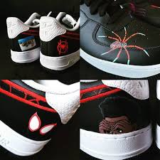 Spiderman Into The Spiderverse Themed Custom Nike Air Force 1 Etsy Nike Air Force Sneakers Air Force 1
