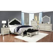 It includes a bed and nightstand, both crafted from a blend of solid and engineered wood in a black finish. Four Poster Bedroom Sets You Ll Love In 2021 Wayfair