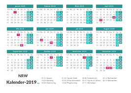 Hier finden sie eine liste aller nationale feiertage 2021 für deutschland. Kalender 2019 Nordrhein Westfalen