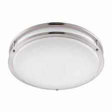 Hampton bay ceiling fan light kit is available with this fan and you can use the light as night lamp. Hampton Bay 16 In Brushed Nickel Led Round Flush Mount Walmart Com Walmart Com