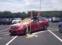 The Reward This Mercedes Got For Taking Up Four Parking Spaces Bad Parking Funny Pictures Dumb And Dumber