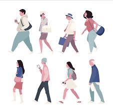 People Walking Illustration People Illustration Illustration Character Design Flat Design Illustration