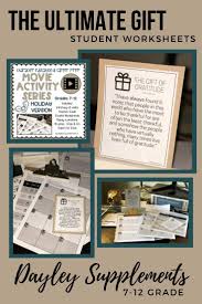 Movie Worksheets For Character Development And Soft Skills Character Education Student Gifts The Ultimate Gift Movie