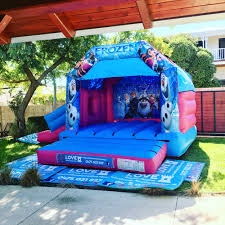The frozen castle is 5 feet tall and 4 feet wide and includes 14 accessories to fill it up, like a piano, throne, banquet table, vanity, sofa, and more to play out fun scenes in each room. Frozen Bouncy Castle Hire With Slide Perth Bouncy Castle Hire Perth Rockingham Mandurah