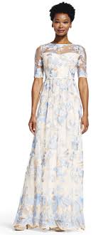 Short Sleeve Floral Embroidered Dress With Sheer Neckline Dresses Mother Of The Bride Dresses Long Groom Dress