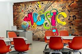 Tapete belga geométrico no perfil da @camilla.sartorato marcando a # nordicstyle da décor!!! 11485960ww Graffiti Tag Music Teenager Bedroom Window Wall Sticker Wall Mural Decor Decals Stickers Vinyl Art Selfiestar Home Garden