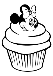 Decorative Cupcake Coloring Page In 2020 Minnie Mouse Coloring Pages Cupcake Coloring Pages Birthday Coloring Pages