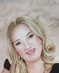 Portrait painting of granddaughter with mentor feedback