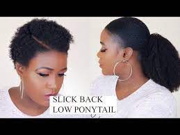 How To Slick Back Ponytail On Natural Hair Youtube Slicked Back Ponytail Natural Hair Styles Hair Ponytail Styles