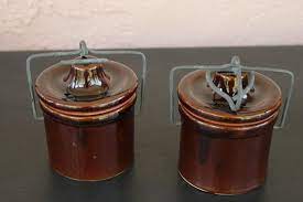 These antique mason jars have traditionally been used for a host of different purposes, ranging from pickling food to arts and crafts designs. Vintage Cheese Jars Pair Of Cheese Jars Vintage Jars With Etsy Vintage Jars Kitchen Decor Items Ceramic Jars