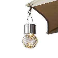 Outdoor Crackled Glass Solar Led Umbrella Clip In Gunmetal Bed Bath Beyond