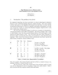 Pdf The Phonological Motivation For Verners Law And