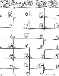 Abc Scavenger Hunt Free Printable Abc Printables Cute Coloring Pages Preschool Learning