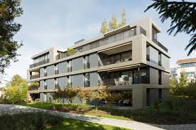 Multi Family Residence Einsiedeln West Facade Alucobond Cement Asbestos And Balconies Residential Architecture Hotel Building Building