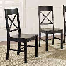 Black powder coated finish with black brushed wood. Walker Edison Furniture Company Millwright Antique Black Wood Dining Chair Set Of 2 Hdhw2bl The Home Depot Wood Dining Chairs Dining Chairs Black Dining Chairs