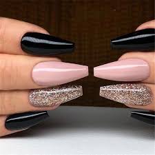 Pink And Black Acrylic Nail Designs 20 Black And White Acrylic Coffin Nails Ideas Page 9 Chic Cuties Blog Beautifulacrylicnails White Acrylic Nails Coffin Nails Designs Coffin Nails Glitter