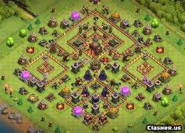 Sulit ditembus dgn cc di tengah (sulit dipancing). Town Hall 10 Th10 Trophy War Base 369 With Link 7 2020 War Base Clash Of Clans Clasher Us