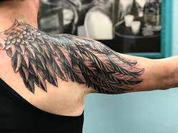 The color theme is unique and elegant, and the tattoo features a special 3d done in grays and blacks and featuring almost dragon like wings, this tattoo gives a macho look to an age old tattoo design. Top 91 Best Angel Wings Tattoo Ideas 2021 Inspiration Guide Wings Tattoo Angel Wings Tattoo Tattoos