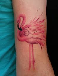 Sweet flamingo with diamond and flowers tattoo. Pink Flamingo Tattoo Shefalitayal