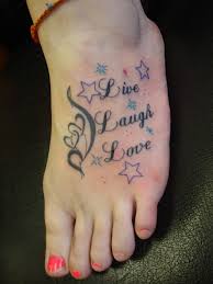 Left Foot Stars And Live Laugh Love Tattoo Love Tattoo Designs Laugh Tattoo Love Tattoos Foot Tattoos