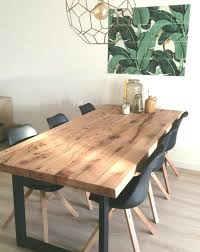 Industrial Wood Table And Black Chairs Black Chairs Esszimmer Industrial Table Dining Room Table Dining Table In Kitchen Small Dining Table