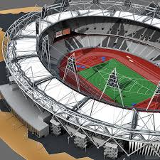 3d Model Of The Olympic Stadium In London Complete With Athletic Equipment By 3d Artist Tornado Studio Available On T Olympic Stadium London Stadium Olympics