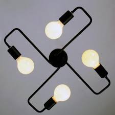 A clean, streamline aesthetic makes the astra an instant contemporary favorite! Black Vintage Barn Metal Semi Flush Mount Ceiling Lighting With 4 Lights Vintage Ceiling Lights Ceiling Lights Flush Ceiling Lights