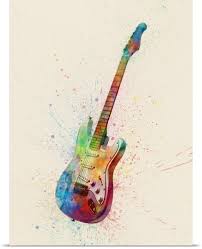Michael Tompsett Poster Print Wall Art Print Entitled Electric Guitar Abstract Watercolor None Abstract Watercolor Art Music Drawings Abstract Watercolor