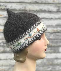 We offer fashion and quality at the best price in a more sustainable way. Sold Hand Knit And Felted Hat Hand Embroidered Canadian Wool Small Medium The Hat Junkie