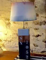 Tres Grande Lampe Style Marin Bord De Mer Bois Massif Brut Carre Luminaires Par Ambiance V Et M Lampe Bois Bois Massif Lampe