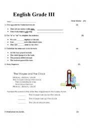 Live worksheets > english > english as a second language (esl) > tests > class 3. English Worksheets English Grade 3