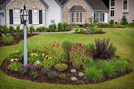 Get ready to covet these gorgeous contemporary front garden designs. 16 Astonishing Garden Islands That Will Take Your Breath Away Small Front Yard Landscaping Sidewalk Landscaping Backyard Landscaping