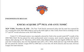 New york knicks logo png image. Ny Knickspr On Twitter Nyknicks Aquire 23rd Pick And Ante Tomic